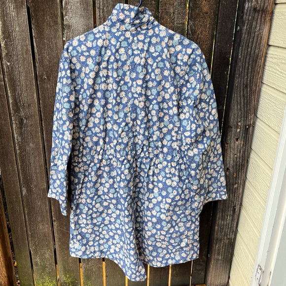 Madewell Ruffle-Neck Anorak Rain Jacket In French Floral Blue Moon Sz XS - Picture 12 of 15